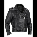 Asymmetric Zip-Up Biker Jacket for Men