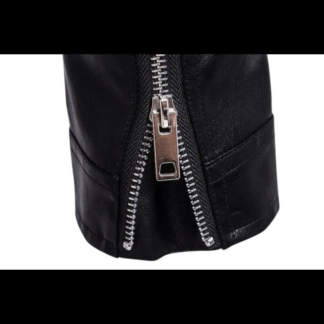 Asymmetric Zip-Up Biker Jacket for Men - View 2