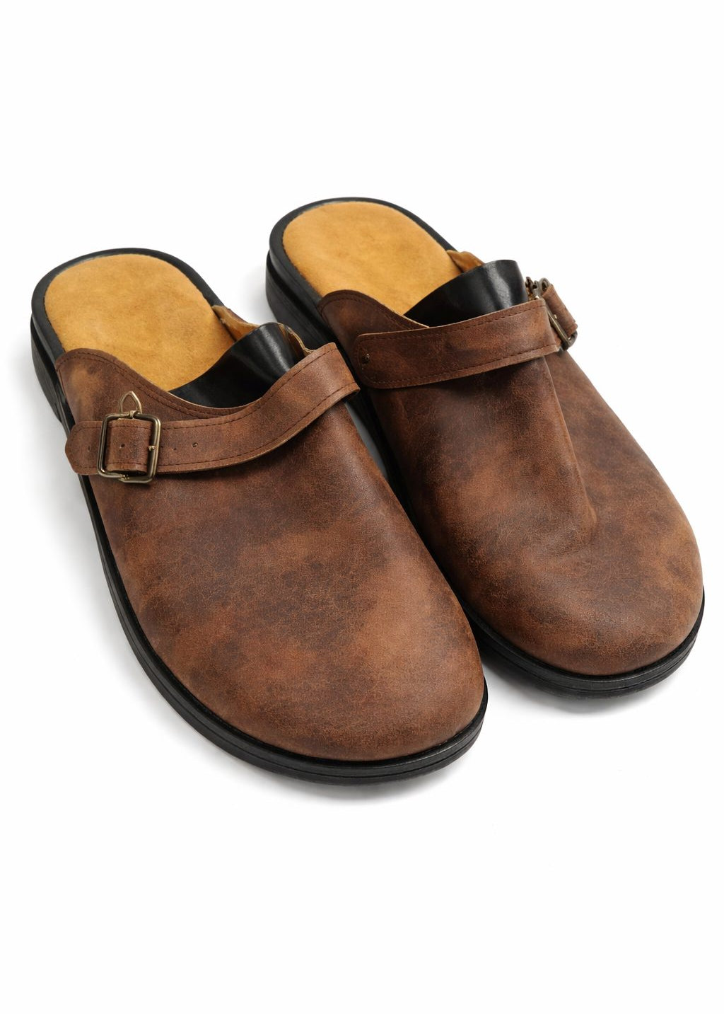 Buckle Strap Clogs for Men - Dunkelbraun