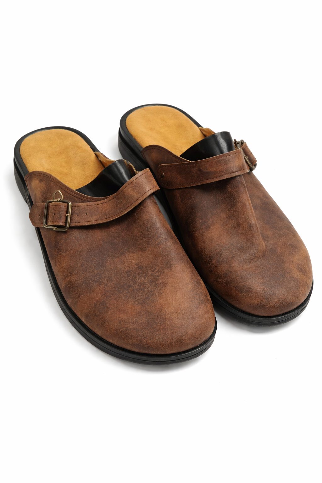 Buckle Strap Clogs for Men - Dunkelbraun
