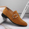 Buckle Strap Suede Loafers for Men