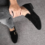 Buckle Strap Suede Loafers for Men - View 4