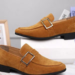 Buckle Strap Suede Loafers for Men - View 8