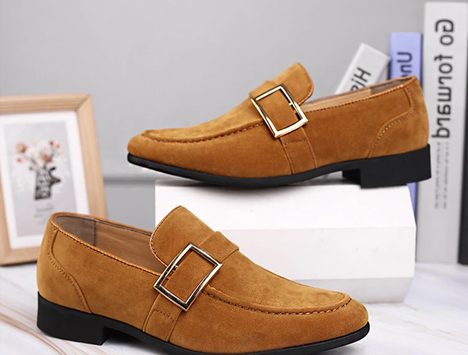 Buckle Strap Suede Loafers for Men - View 8