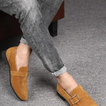 Buckle Strap Suede Loafers for Men - View 9