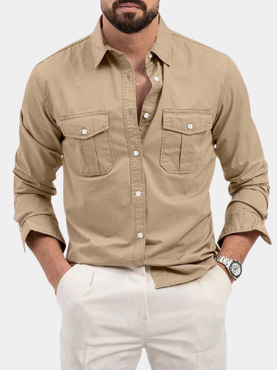 Button-Down Cargo Shirt for Men