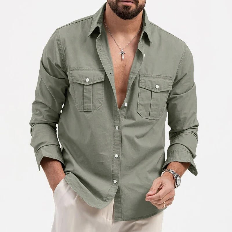 Button-Down Cargo Shirt for Men - View 12