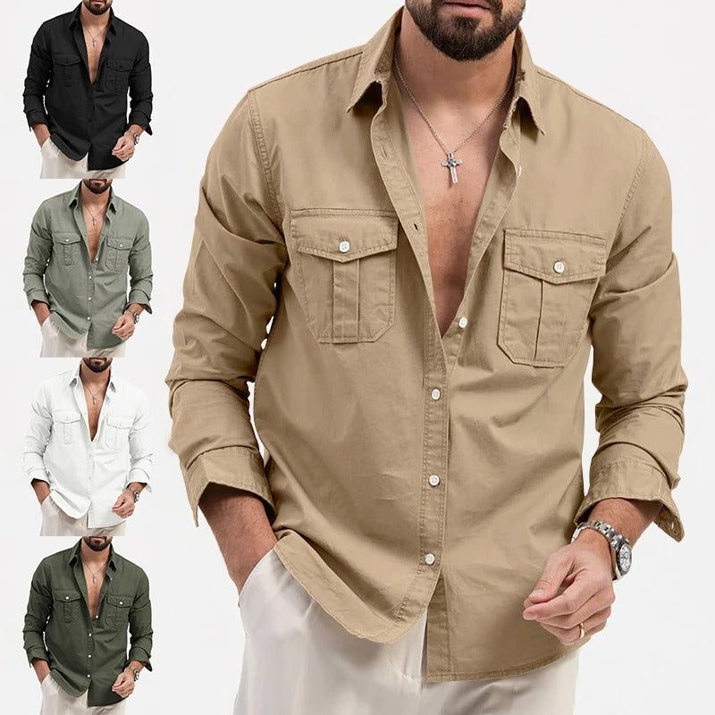 Button-Down Cargo Shirt for Men - View 14