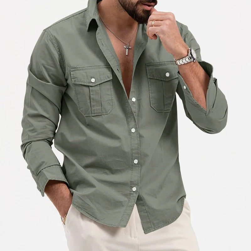 Button-Down Cargo Shirt for Men - View 9