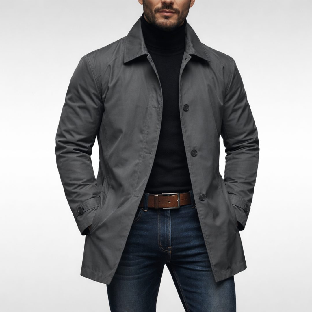 Button-Down Collar Coat for Men