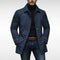 Button-Down Collar Coat for Men - Navy Blue