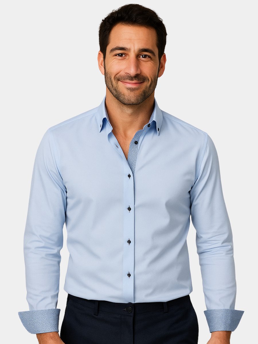 Button-Down Contrast Cuff Shirt for Men