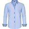 Button-Down Contrast Cuff Shirt for Men - Light Blue