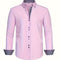 Button-Down Contrast Cuff Shirt for Men - Pink