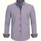 Button-Down Contrast Cuff Shirt for Men - Gray