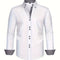 Button-Down Contrast Cuff Shirt for Men - White