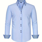 Button-Down Contrast Cuff Shirt for Men - View 2