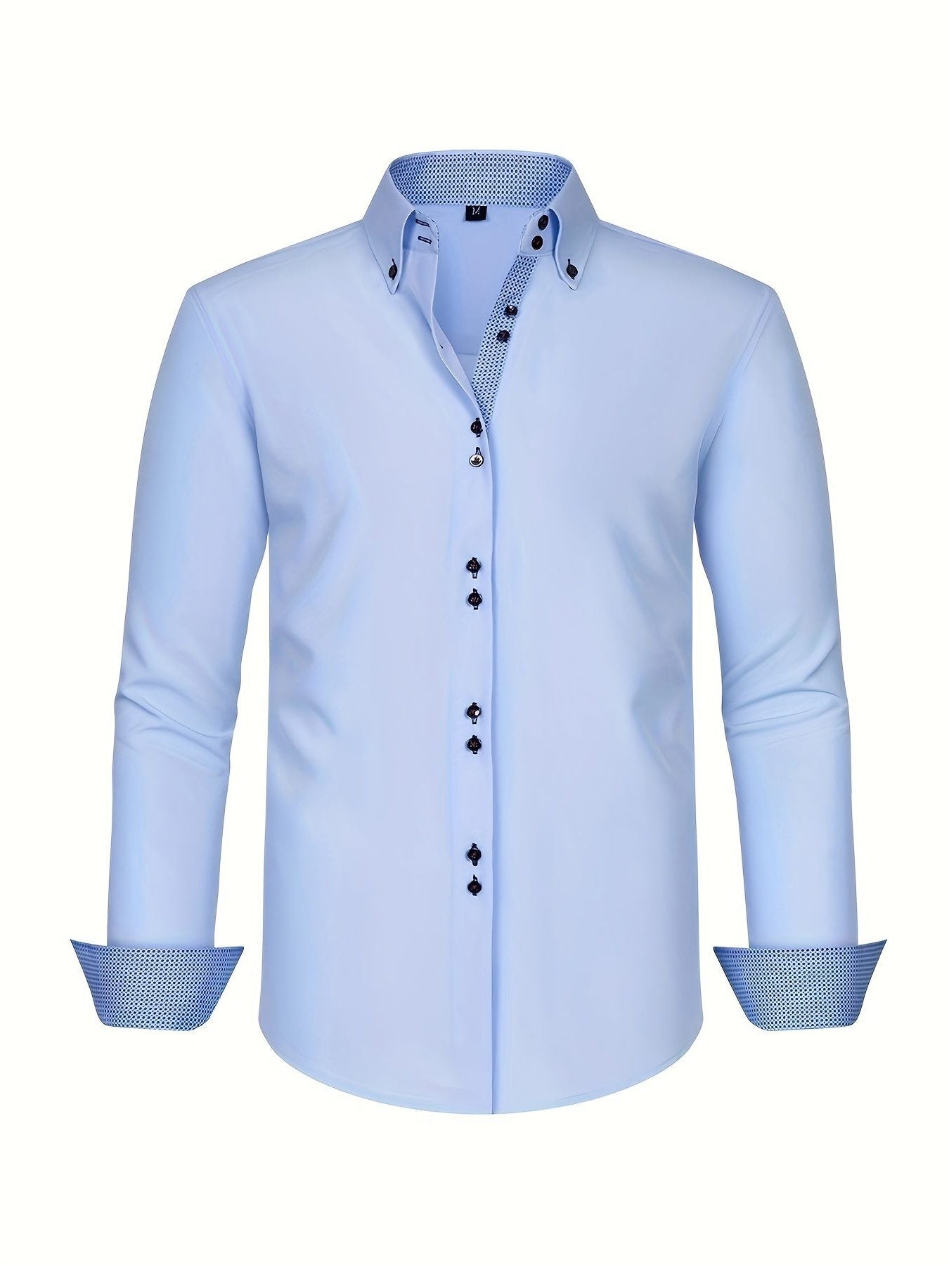 Button-Down Contrast Cuff Shirt for Men - View 2