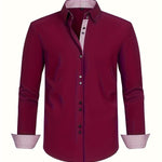 Button-Down Contrast Cuff Shirt for Men - View 3