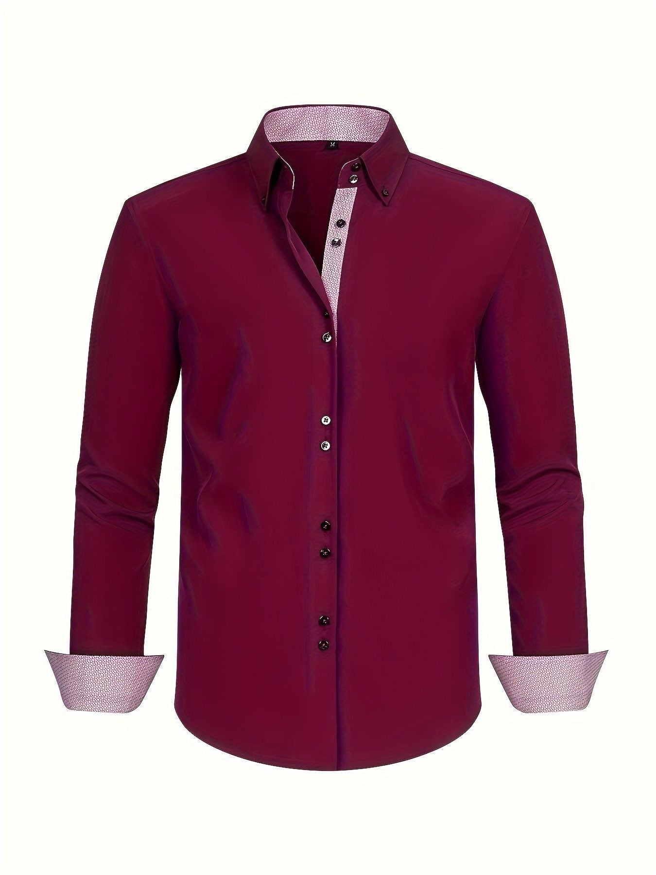 Button-Down Contrast Cuff Shirt for Men - View 3