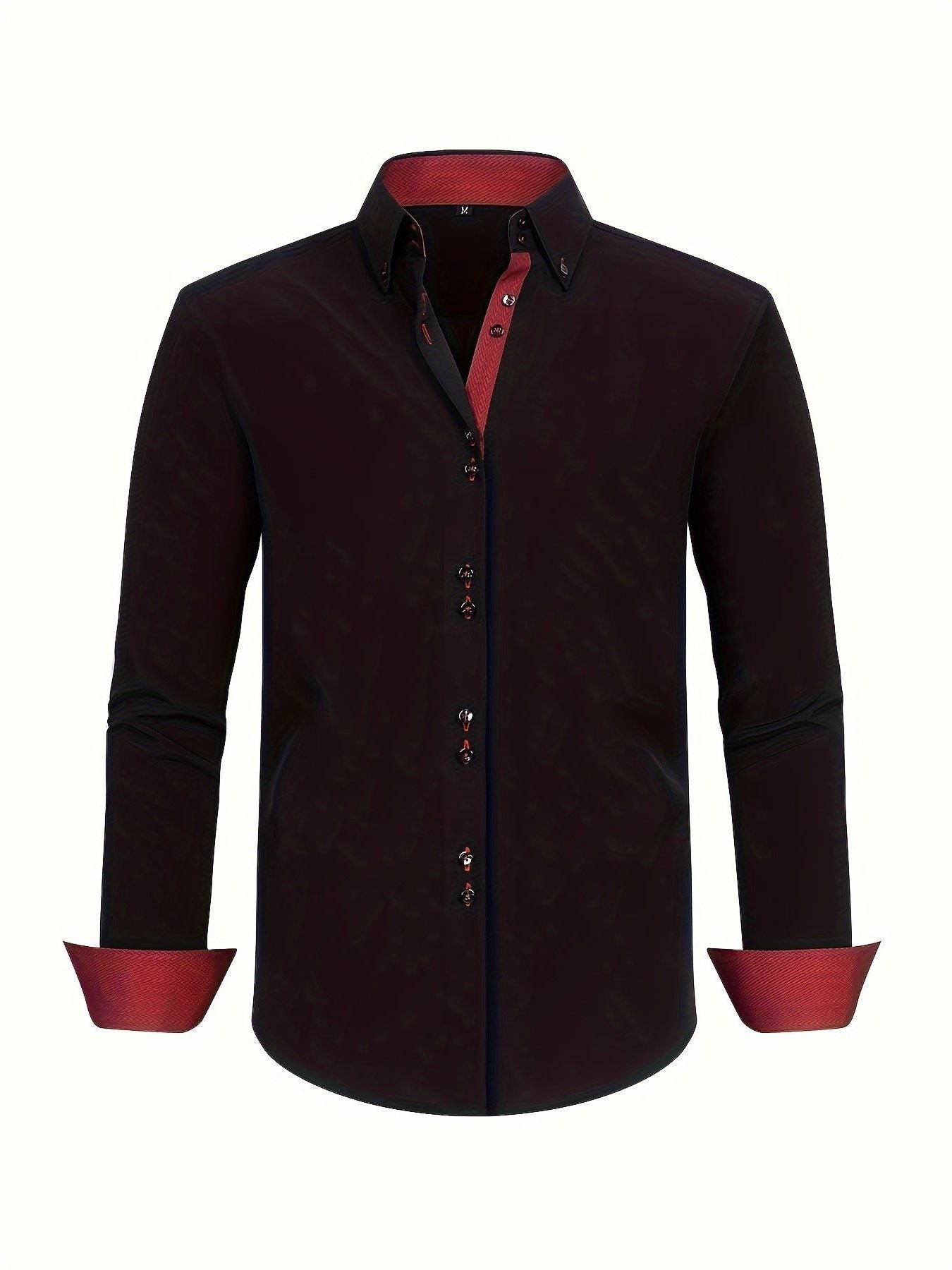 Button-Down Contrast Cuff Shirt for Men - View 4