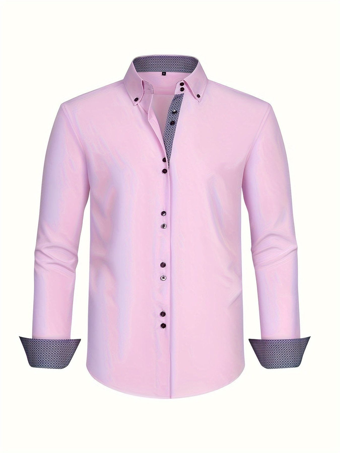 Button-Down Contrast Cuff Shirt for Men - View 6