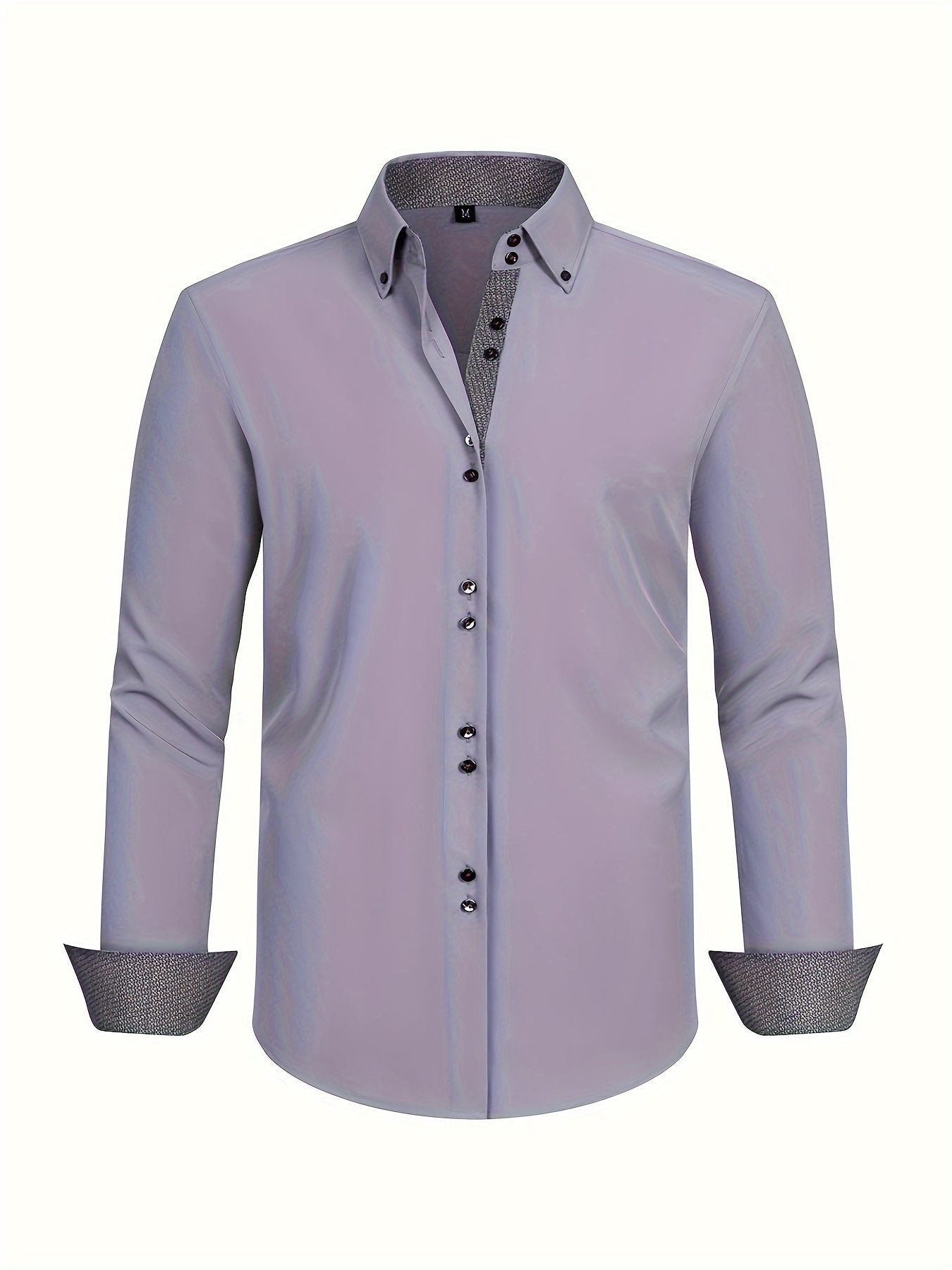 Button-Down Contrast Cuff Shirt for Men - View 7