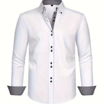 Button-Down Contrast Cuff Shirt for Men - View 8