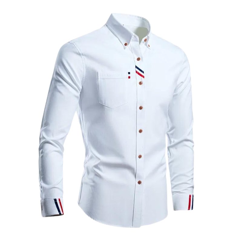 Button-Down Cotton Oxford Shirt for Men - White