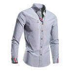 Button-Down Cotton Oxford Shirt for Men - Gray