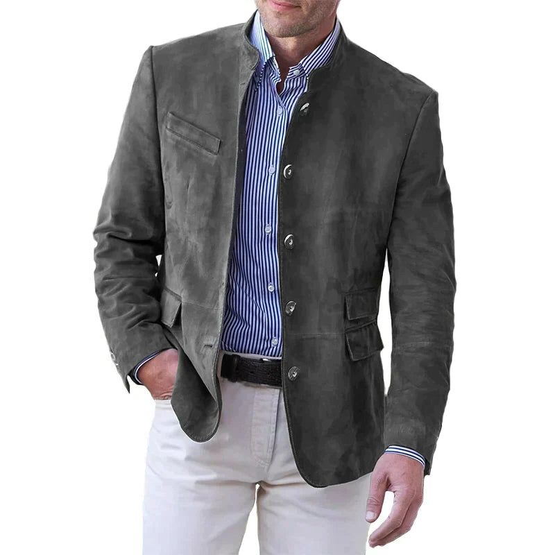 Button-Down Suede Blazer for Men - View 2