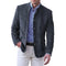 Button-Down Suede Blazer for Men - Dark Gray