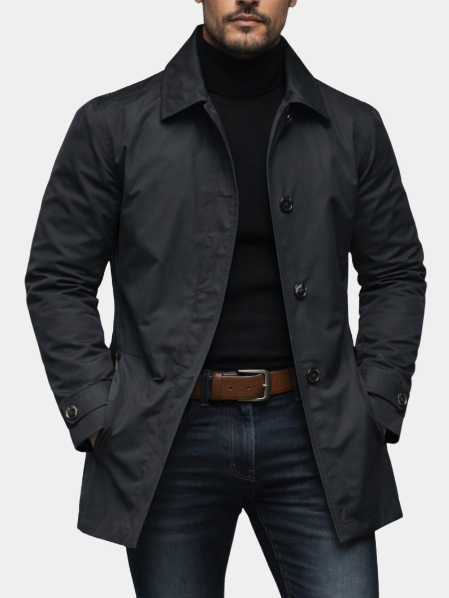 Button-Down Lapel Coat for Men