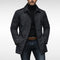 Button-Down Lapel Coat for Men - Black
