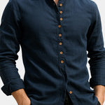 Button-Down Linen Cotton Shirt for Men