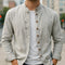 Button-Down Linen Cotton Shirt for Men - Light Gray
