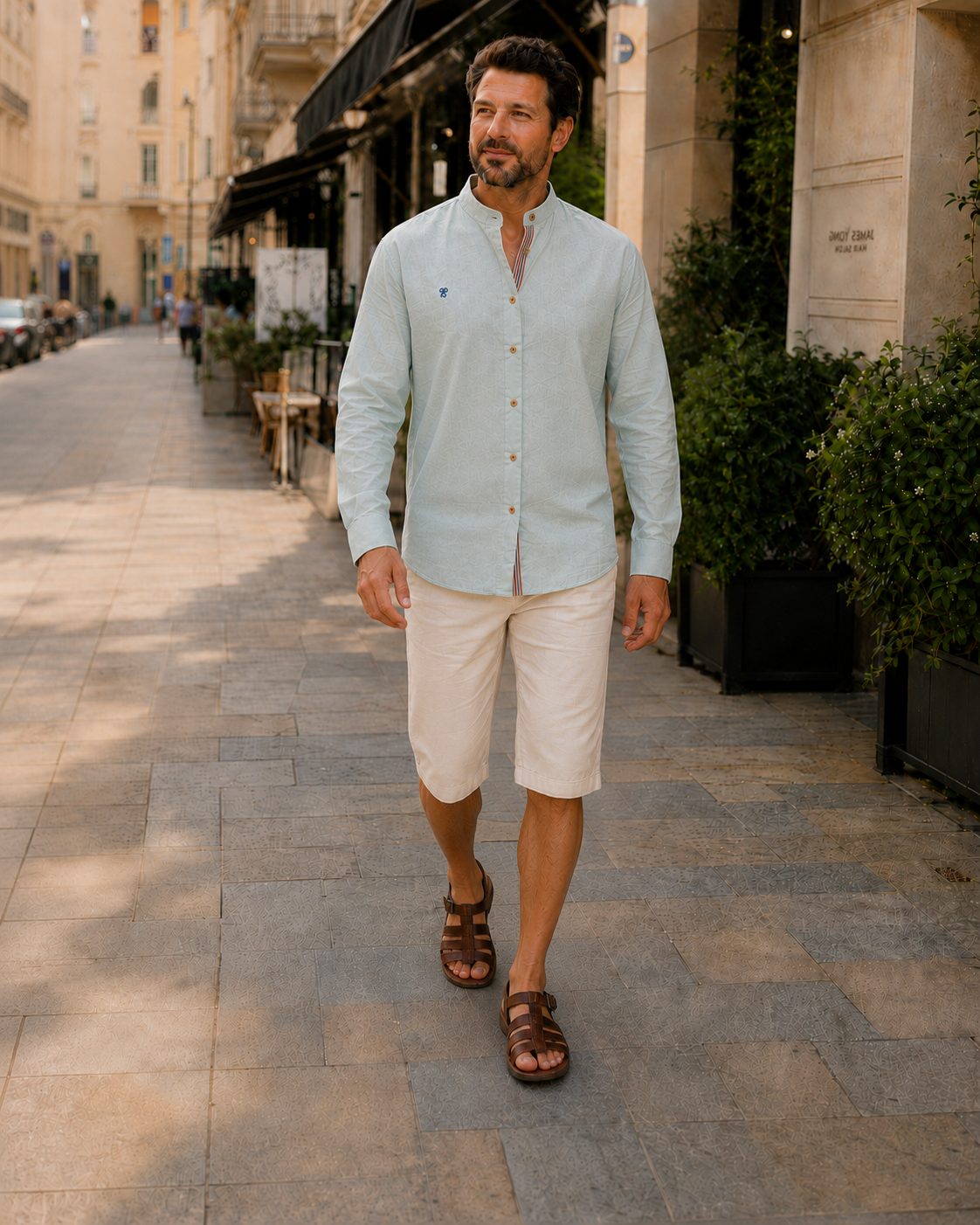 Button-Down Linen Shirt for Men