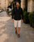 Button-Down Linen Shirt for Men - Schwarz