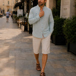 Button-Down Linen Shirt for Men - View 2