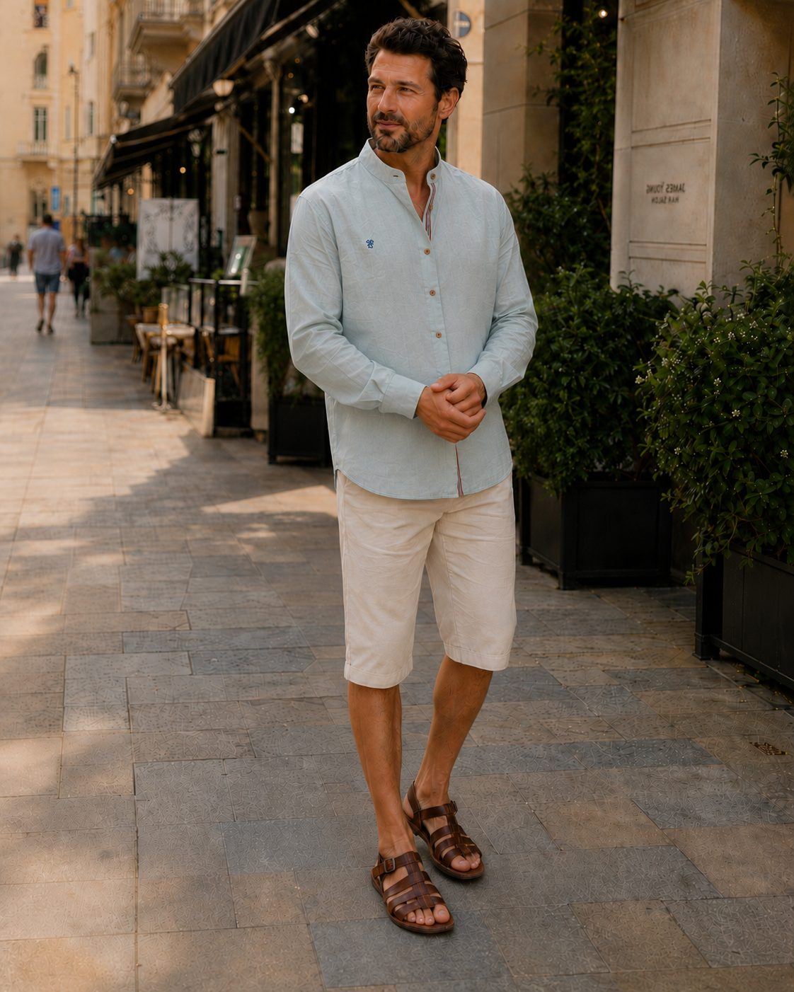 Button-Down Linen Shirt for Men - View 4