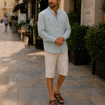 Button-Down Linen Shirt for Men - View 4