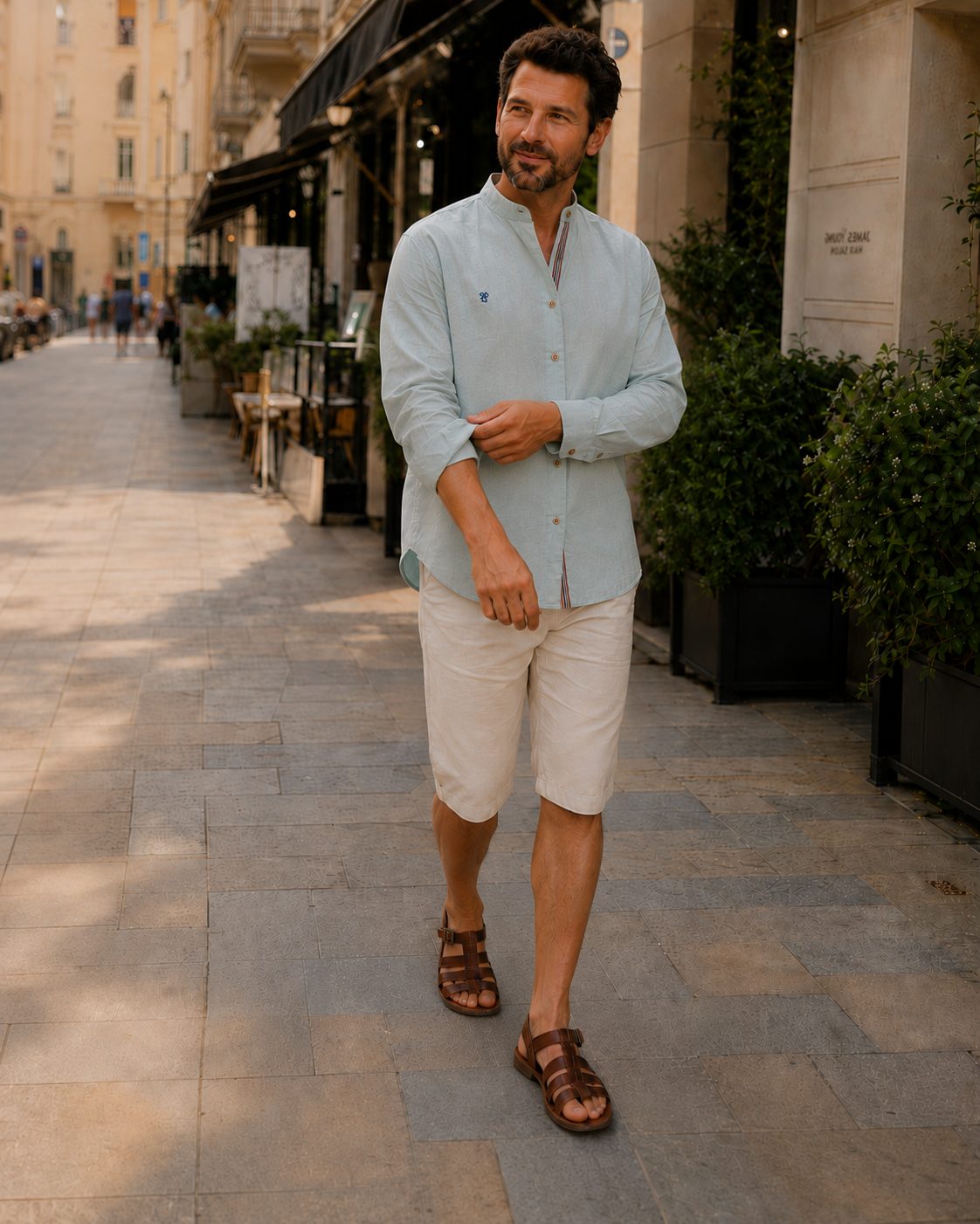 Button-Down Linen Shirt for Men - View 5