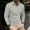 Button-Down Long Sleeve Polo Shirt for Men - Grey