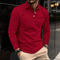 Button-Down Long Sleeve Polo Shirt for Men - Red