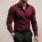 Button-Down Long Sleeve Shirt for Men - Wine Red
