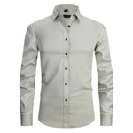 Button-Down Long Sleeve Stretch Shirt for Men - Grüner Tee