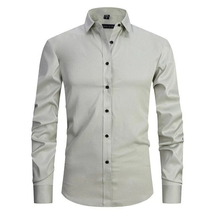 Button-Down Long Sleeve Stretch Shirt for Men - Grüner Tee