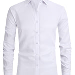 Button-Down Long Sleeve Stretch Shirt for Men - Weiß 2