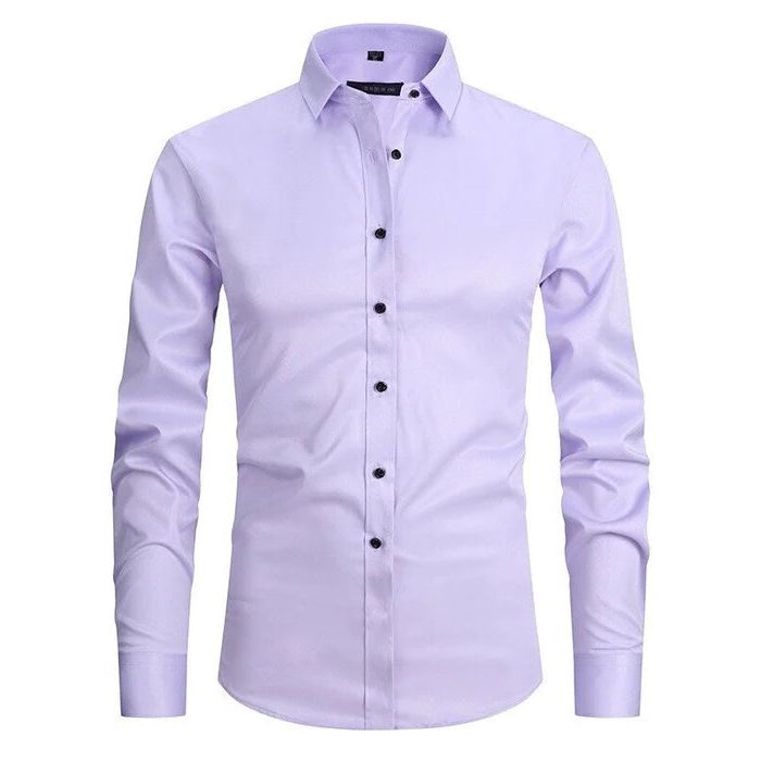 Button-Down Long Sleeve Stretch Shirt for Men - Helllila