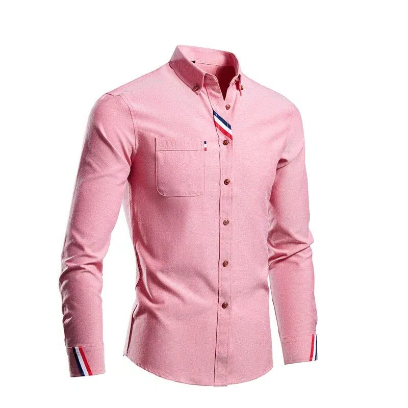 Button-Down Pointed Collar Shirt for Men - Pink